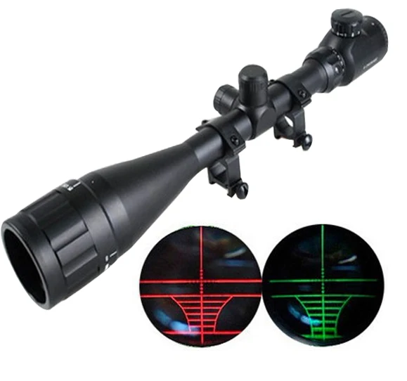 

Free Shipping Hunting Rifle Scope 6-24x50 AOE Airsoft Range Finder Reticle Gun Scope With Free Mounts Scope Rings For Riflescope