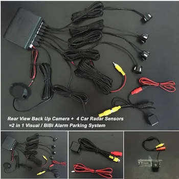 

Car Reversing Rear View Camera + 4 Sensors Reverse Backup Car Parking Radar Monitor Detector For Renault Twingo 2 II 2007~2014