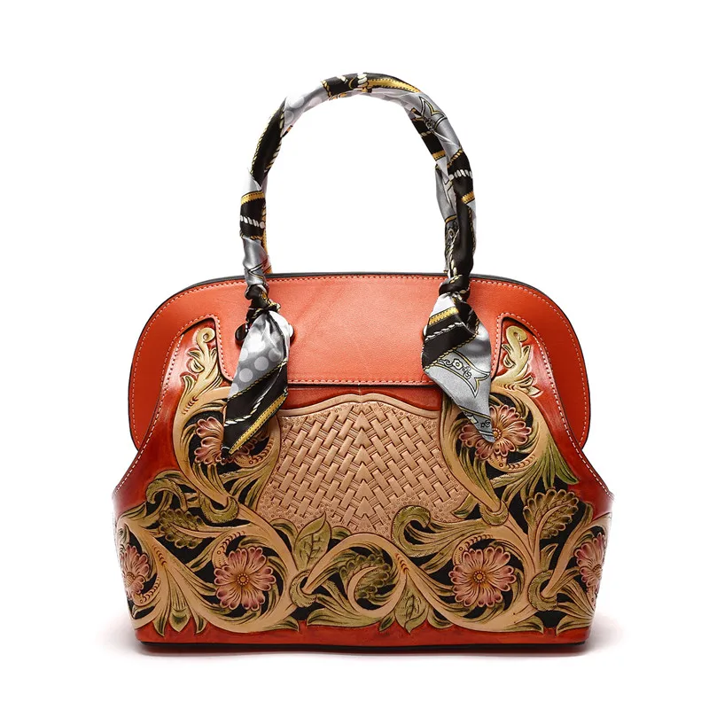 handmade chinese vintage flower women leather handbags luxury handbags women bags designer shell ...