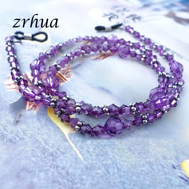 ZRHUA новый дизайн прозрачные фиолетовые очки с кристаллами нейлоновый шнурок для