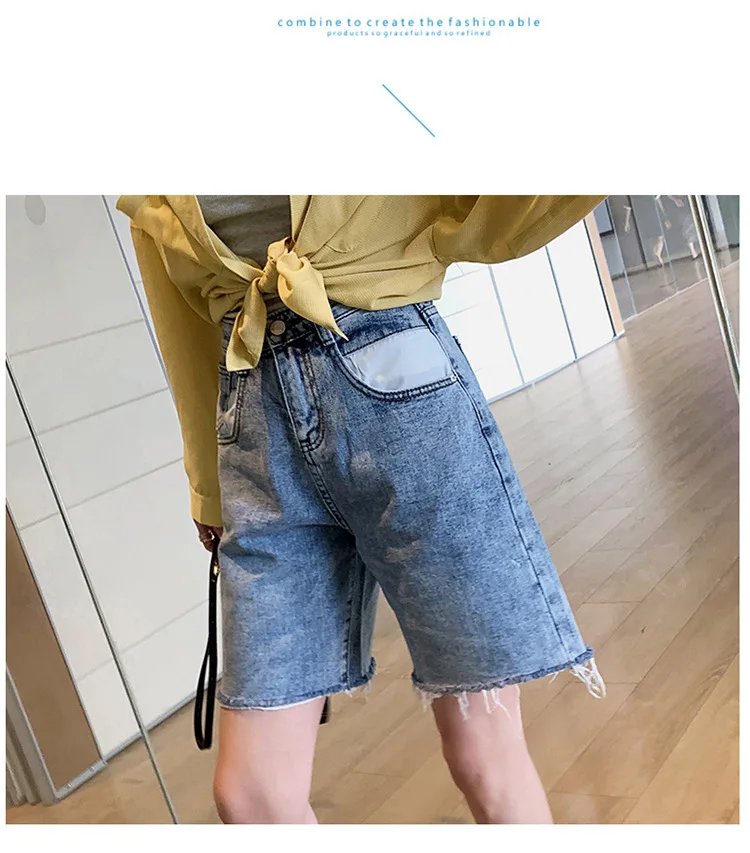 Women Denim Fashion Biker Shorts Plus 