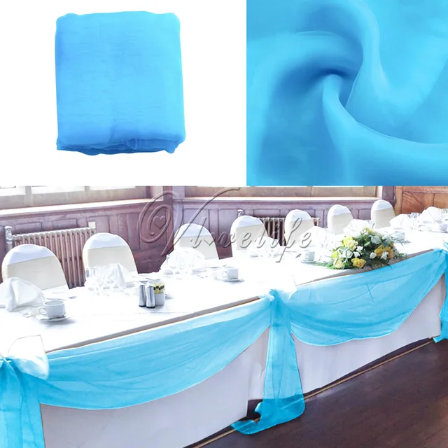 10M x 1.4M Top Table Swags Sheer Organza Swag Fabric Wedding Party Bow