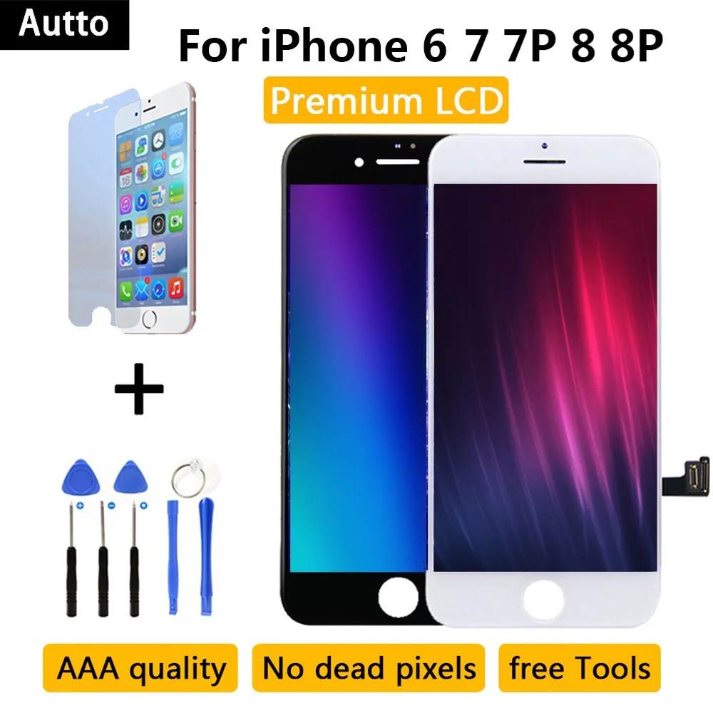 Дешево AAA Качество для iPhone 7 ЖК сборка Замена для pantalla iPhone 6 7 Plus 8G 8 plus экран 3D сенсорный дисплей без битых пикселей