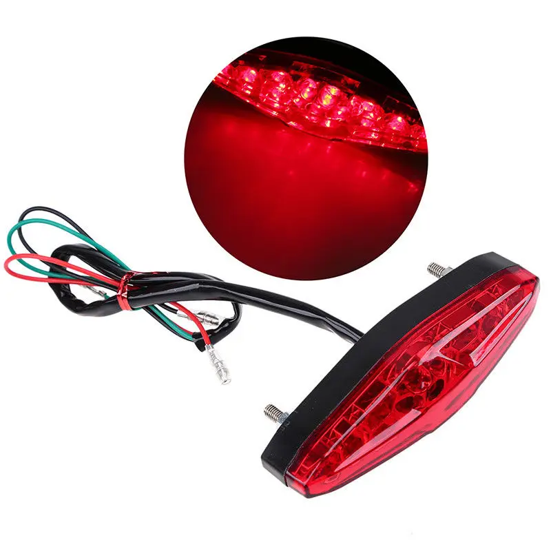 Universal 15LED Motorcycle Rear Light Moto Tail Brake Lights Indicator Lamp For ATV Quad Kart Universal Cafe Racer Red