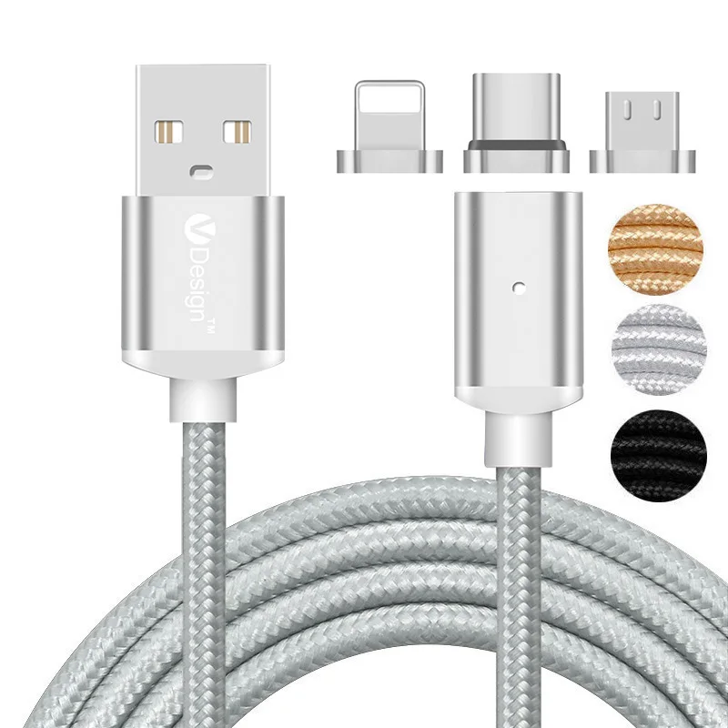 1 M/2 M usb type C/Micro USB/IOS Магнитный кабель USB-C type-C адаптер для быстрой зарядки Магнитный кабель для Apple iPad для samsung