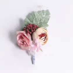 Ручной работы суккулент пион искусственный цветок для свадьбы букет жениха Coasage невеста, запястье, цветок