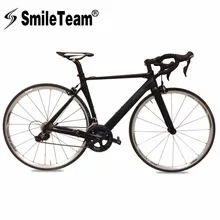 SmileTeam 700C Carbon Fiber Road Bike 105 Groupset 22 Speed Complete Carbon Road Bicycle With Aluminum Alloy Wheelset