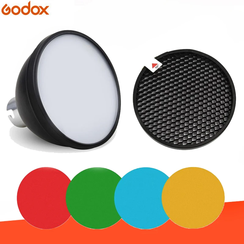 

Сотовая сетка Godox AD-S11 фильтр цветных гелей + стандартный отражатель AD-S2, мягкий диффузор для Witstro AD-360 II AD360II AD180 AD200