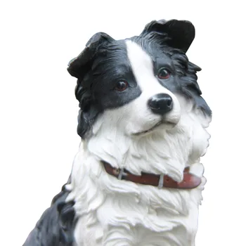 

Art Resin Large Sitting Border Collie Dog Statue Decorative Crafts Resin Dog Figurine