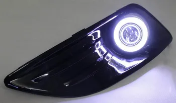 

top quality COB angel eye E13 projector lens fog lamp 5 colors led daytime running light for for ford fiesta 2013-16, one pair