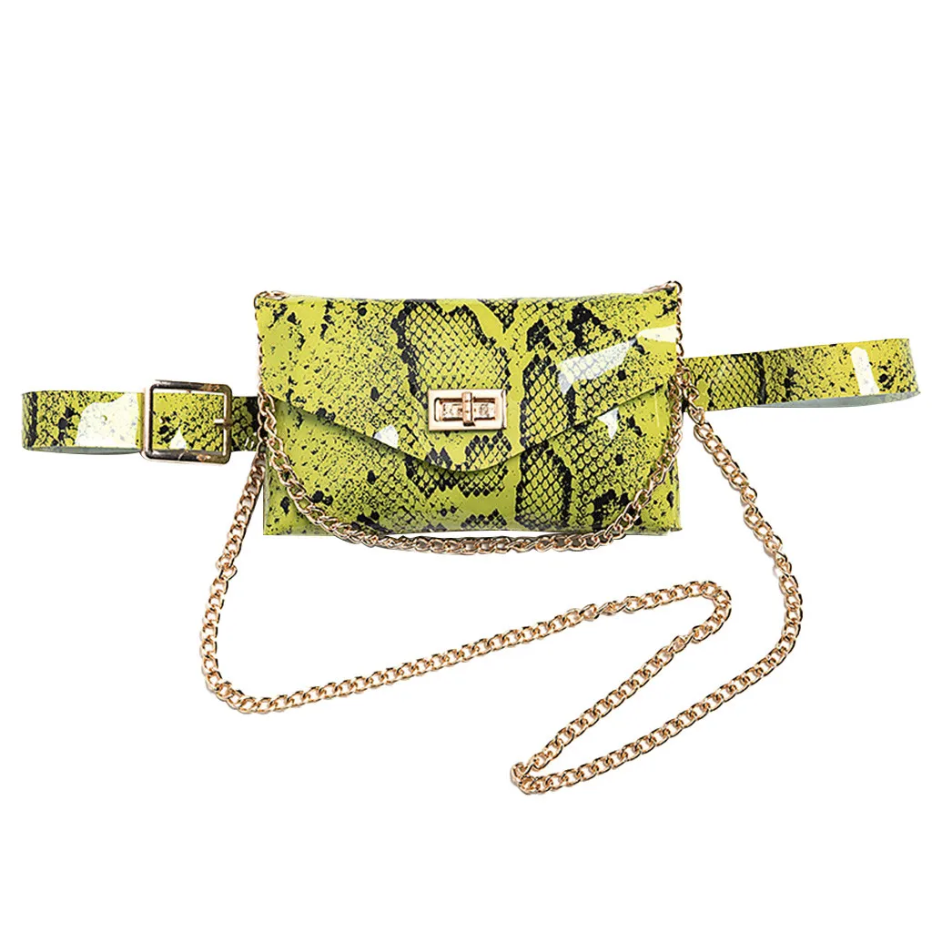 Aelicy Serpentine Fanny Pack Ladies PU Leather Waist Belt Bag Women Mini Waist Pack Luxury Handbags Women Bag Designer Chest Bag