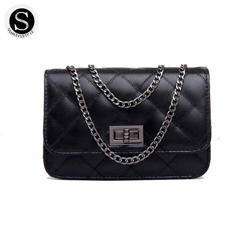 

Senkey Style Women Messenger Bags 2017 Luxury Designer Crossbody Bags For Women Famous Brands Lingge Chain Leather Shoulder Bags