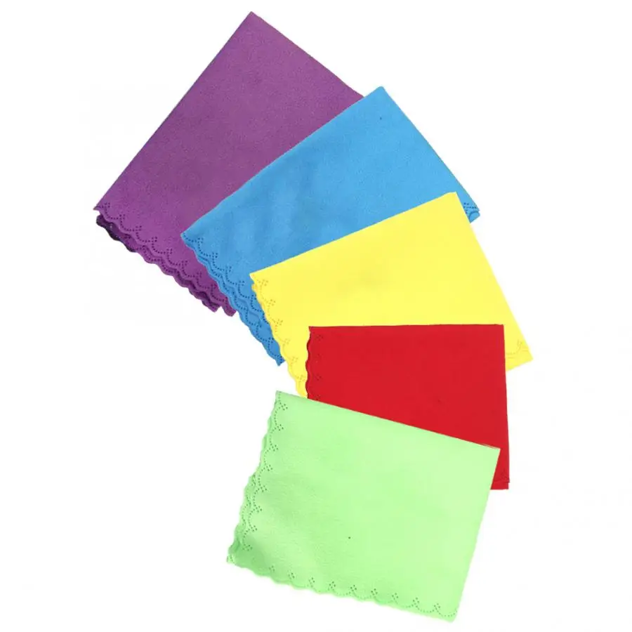 

5 Pcs Five Color Soft Durable Guitar Piano Violin Sax Musical Instrument Cleaning Polish Cloth Stringed Instruments Accessories