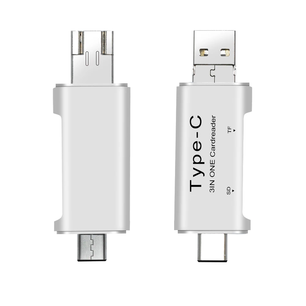 Deepfox Micro Тип usb C USB 3 в 1 OTG картридер USB2.0 Универсальный OTG TF/SD для Android ноутбук Macbook