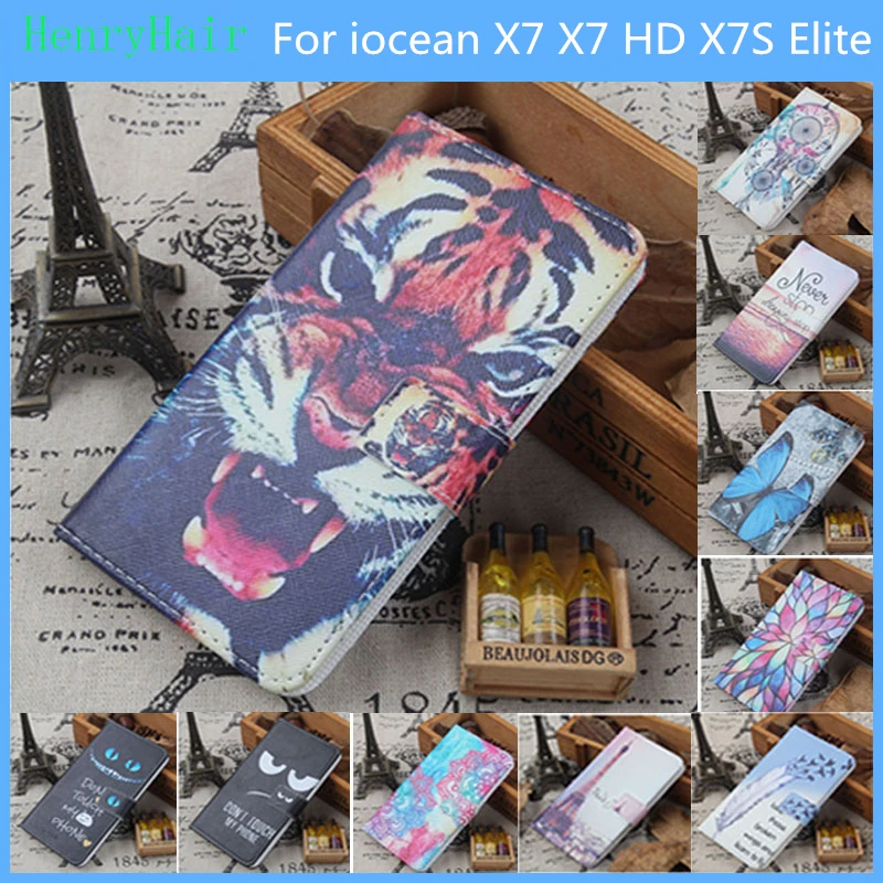 Hot! Cartoon Pattern PU Leather Cover Case Flip Card Holder For iocean X7 HD X7S Elite Wallet Phone Cases | Мобильные телефоны и
