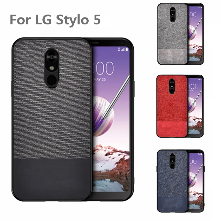 

For LG Stylo 5 case Stylo5 back Case Silicone PC Hard Cover Fabric Cloth Protector Shockproof Case Fundas For LG Carew case