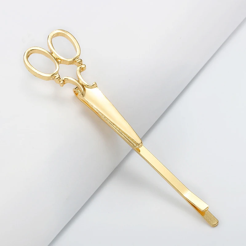 1 шт креативный в форме ножниц шикарный женский Золотой Серебристый в форме ножниц заколка для волос головной убор - Цвет: Gold 5PCS