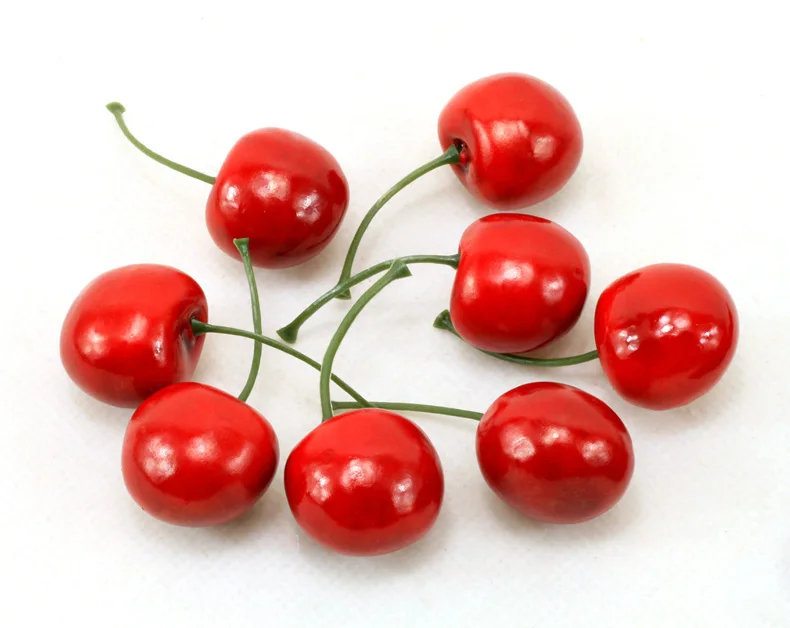 

1000pcs Artificial Fruits Simulation Cherry Cherries Fake Fruit and Vegetables Home Decoration Shoot Props WB11