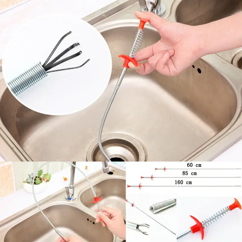 

Kitchen Sink Cleaning Hook Sewer Dredger Spring Pipe Hair Removal Home Kitchen