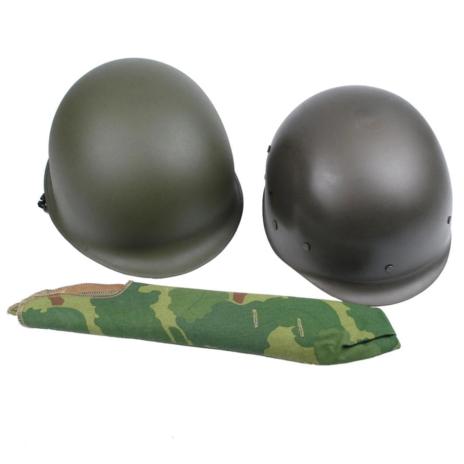 WWII US ARMY M1 GREEN HELMET+VIETNAM WAR US MITCHELL REVERSIBLE HELMET COVER