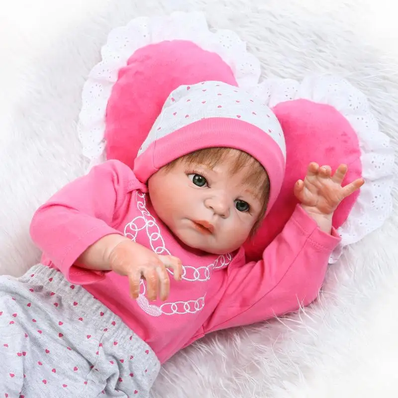 

Pursue 22"/57 cm Soft Vinyl Full Body Silicone Reborn Baby Dolls for Girls Birthday Christmas Gift House Play Education Doll Toy