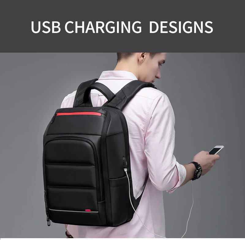 15,6 дюймовый рюкзак для ноутбука, деловая мужская сумка Mochila, рюкзак для путешествий с usb-зарядкой, водоотталкивающий функциональный рюкзак a0003