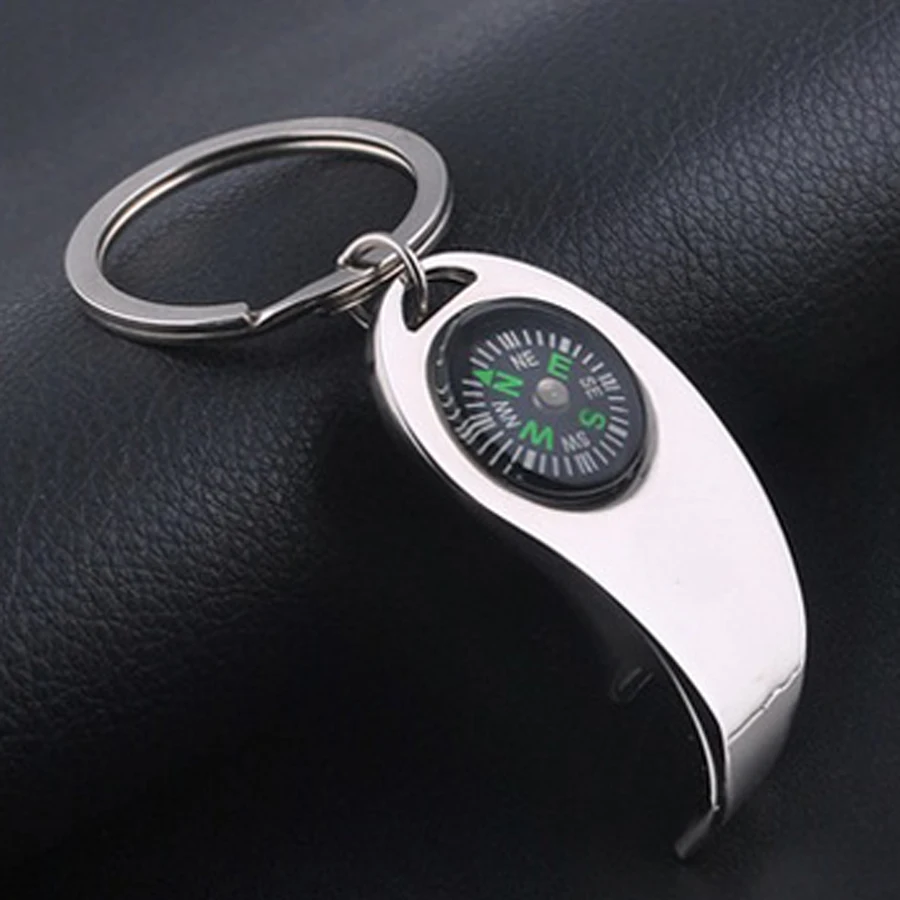 Best 10 pcs lot llaveros!Creative novelty metal Compass Opener keychains keyrings bag charms car key rings keyfobs Accessories gift