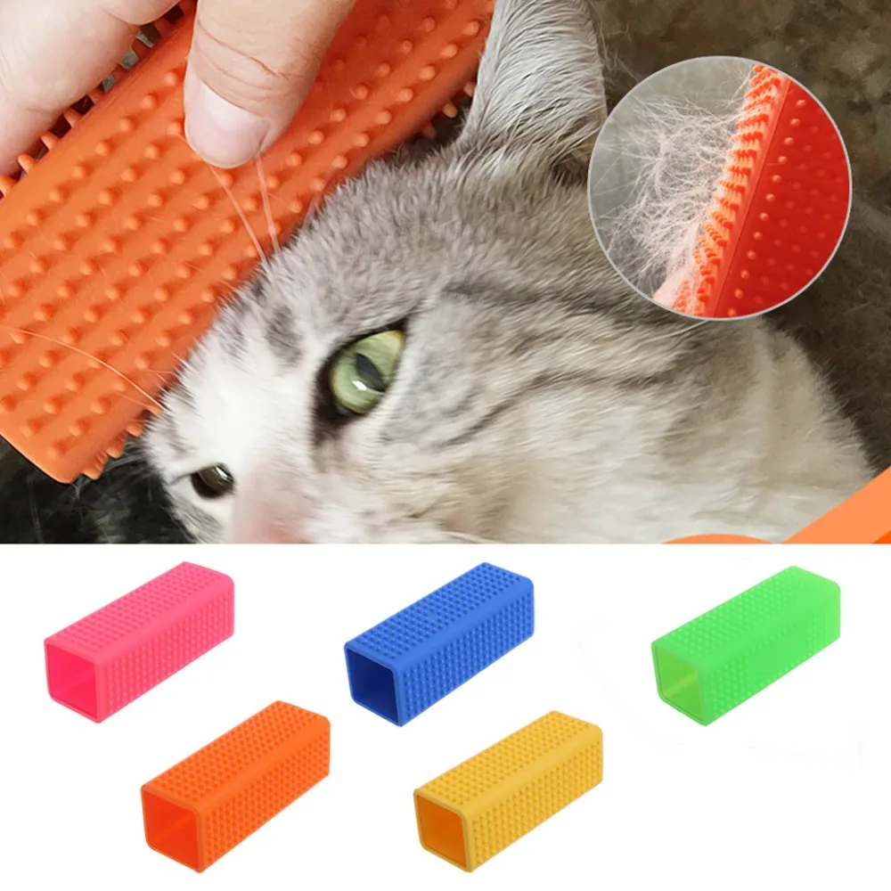 

Colorful Pet Puppy Dog Cat Hair Shedding Remover Grooming Massage Silicone Brush Cleaner Soft Comb Teeth For Cat Dog