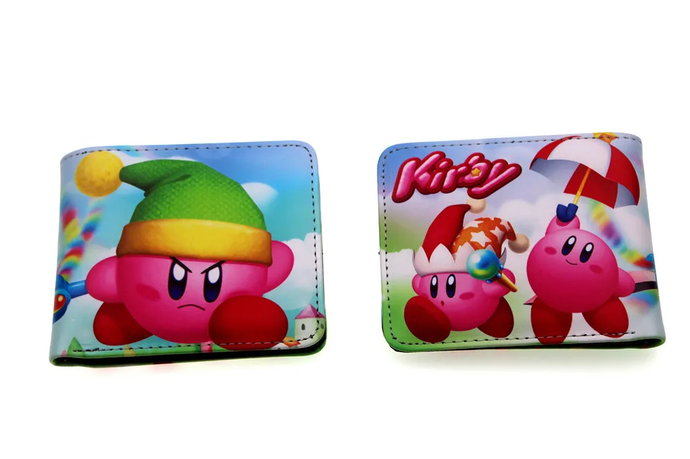 Nintendo Game Kirby Star Allies Pu короткий кошелек Двойные Держатель для кредитных карт с фотографиями держателя слоев кожи мальчиков девочек монета карман на молнии мультфильм кошелек