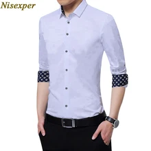 Новое поступление Для мужчин рубашка высокого Качественный хлопок мужской социальной модная Для мужчин рубашки Повседневное Бизнес рубашка Большой Размеры 5XL