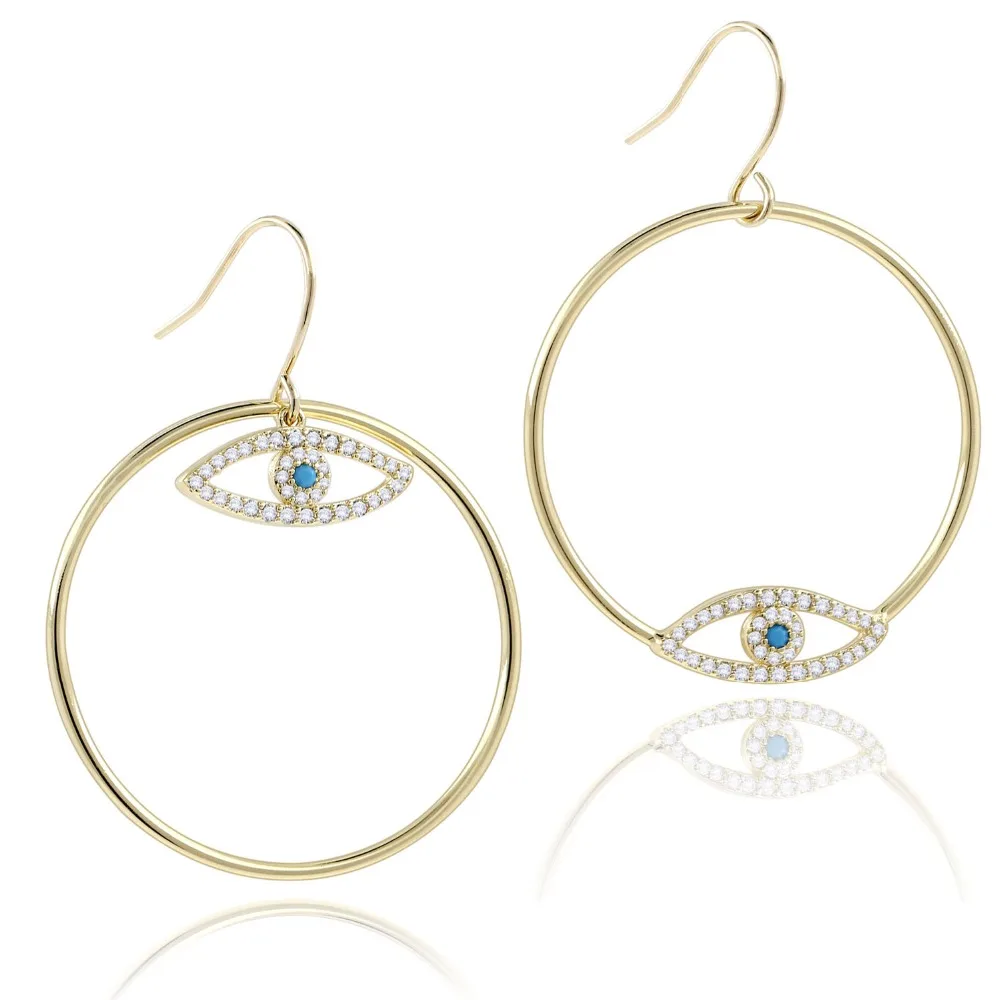 gold evil eye earrings