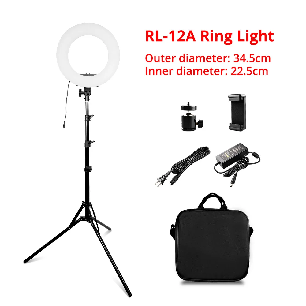 Spash 14 дюймов 1" кольцевой светильник светодиодный фотографический светильник ing макияж лампы двухцветный 3200 K-5500 K CRI90 кольцевые лампы для студии Youtube - Цвет: RL-12A ring light