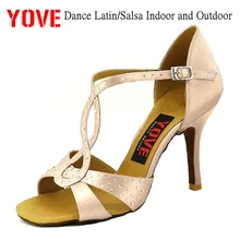 YOVE стиль LD-7098 танцевальная обувь Бачата/Сальса Танцевальная обувь женская танцевальная обувь
