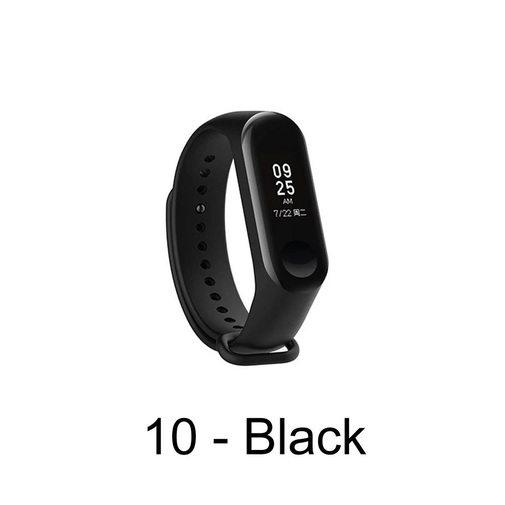10 Black Ремешок для Xiaomi Mi Band 4 ремешок Смарт-аксессуары браслет для Xiaomi Mi band 4 ремешок Смарт-браслет Mi Band 3 Браслет 13 цветов - Color: 10 Black