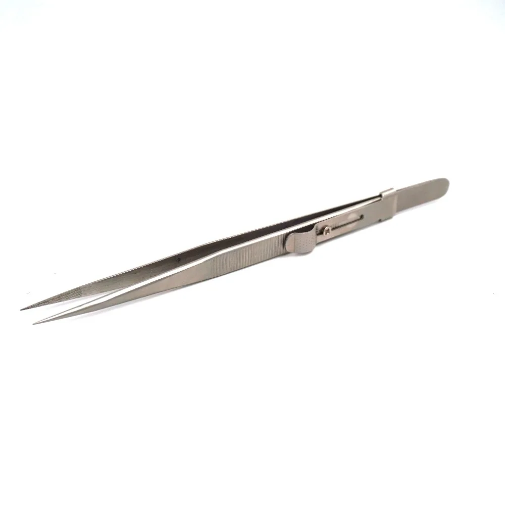 

200pcs Precision Adjustable Slide Lock Anti Static Tweezers For Jewelry Electronic Component Holding Repair Tools