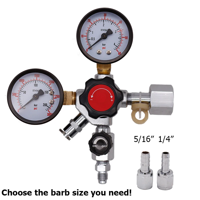 Homebrewco2 Keg Pressure Regulator For Draft Beer Kegerators Dual Gauge