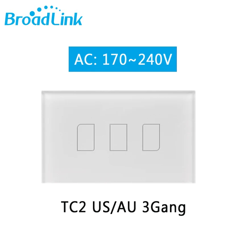 Broadlink TC2 1 2 3 банда Умный дом WiFi светильник переключатель 170-240 В стеклянная панель беспроводной сенсорный переключатель дистанционное управление RM03 RM Pro - Цвет: US 3Gang