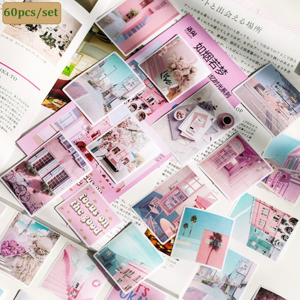 

60pcs/set Paper Sticker Pack Recalling Time Prologue Creative Diary DIY Decorative Stickers Stationery 8 Styles School Supplies