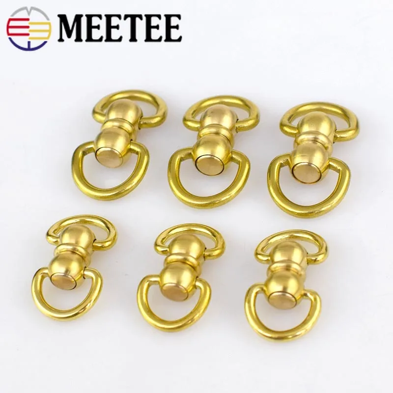 

2/5pcs Solid Brass Rotated Double D Swivel Ring Chain Wallet Key Chain Connector Metal Buckle Snap Hook DIY Leather Crafts KY292