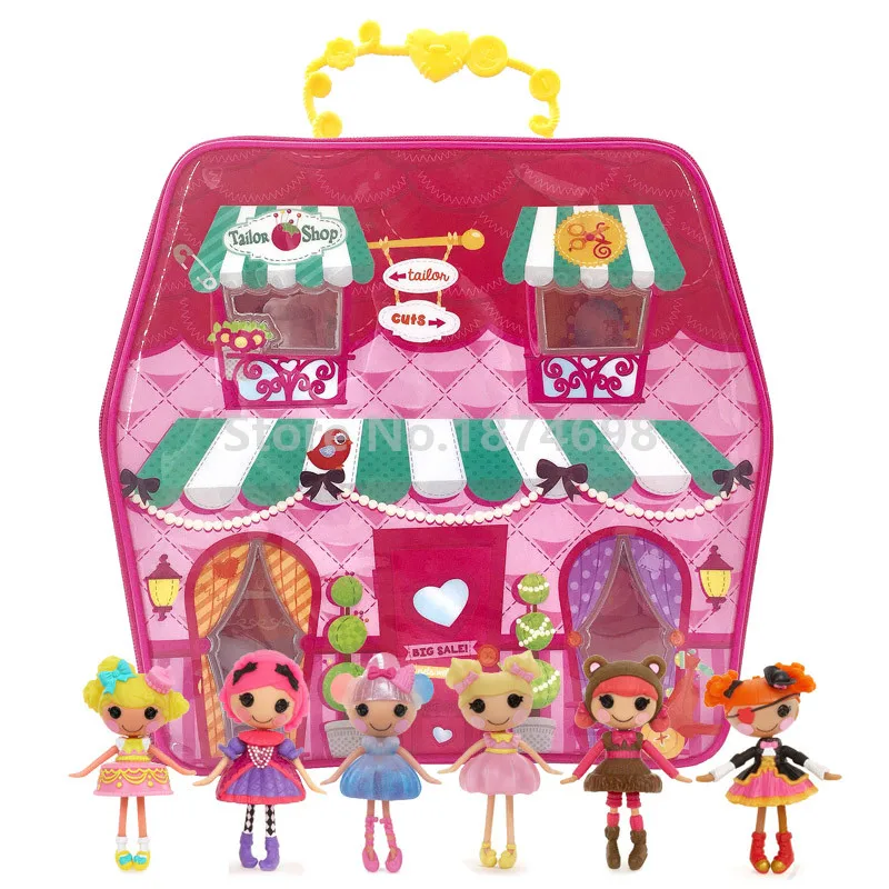 Новые игрушки Мини Lalaloopsy чехол для переноски дом с 6 шт. мини фигурка кукла набор детские игрушки, куклы для девочек рождественские подарки