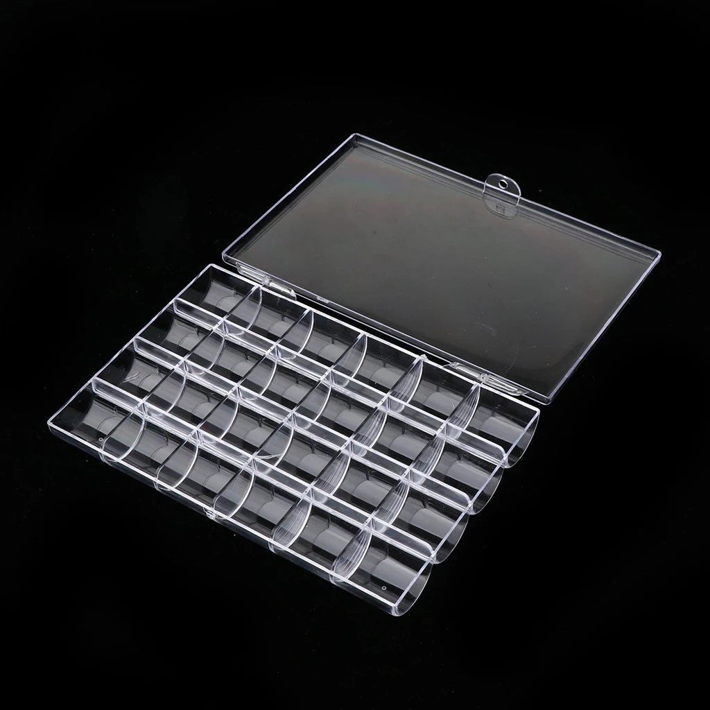 

24 Slots Acrylic Storage Box Case Separate Slot Container for False Eyelash, Ring, Earrings, Tidy Table or Drawer Organizer