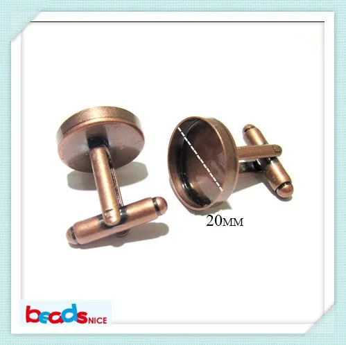 Beadsnice ID4188 запонки для мужчин персонализированные запонки заготовки с круглым ободком настройка матч 16 мм кабошон - Окраска металла: 20mm antique copper