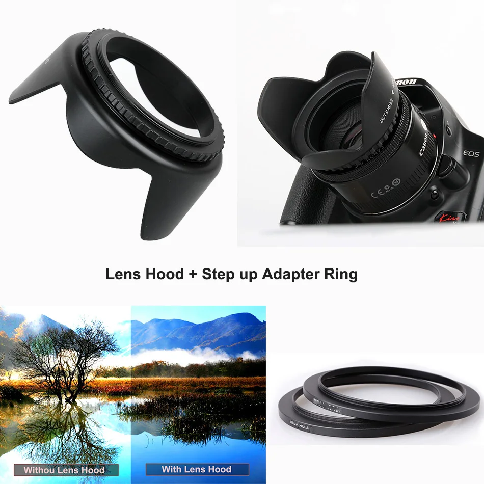 CADEN 40 5 мм цветок тюльпана бленда Для Pentax Q S1 Q10 Q7 с 8 15 45 линзы|flower lens hood|lens hoodtulip hood |