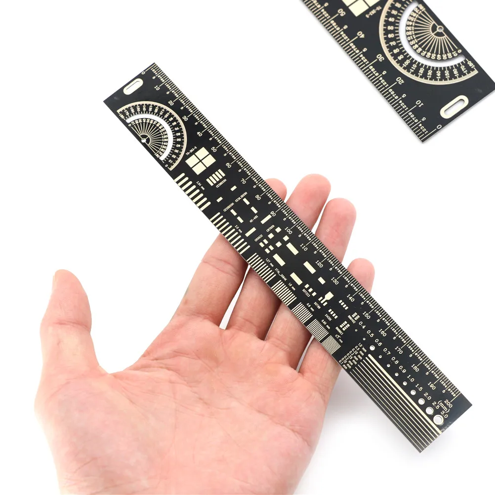 

20cm Mutifunctional PCB Engineering Ruler PCB Ruler PCB Package Unit Electronic Engineer Required Protractors