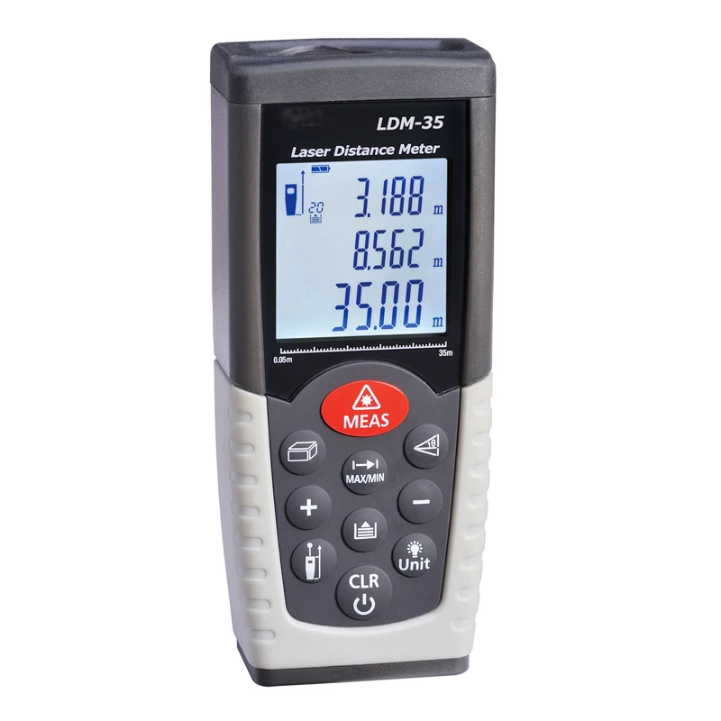 Laser distance meter 35M Laser Measuring Device with Pythagorean Mode, Area and Volume 