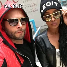 FZKYNY классические винтажные Квадратные Солнцезащитные очки для женщин и мужчин, фирменный дизайн, Ретро стиль, паровой панк, солнцезащитные очки, мужские очки в стиле рок, большая оправа, Gafas