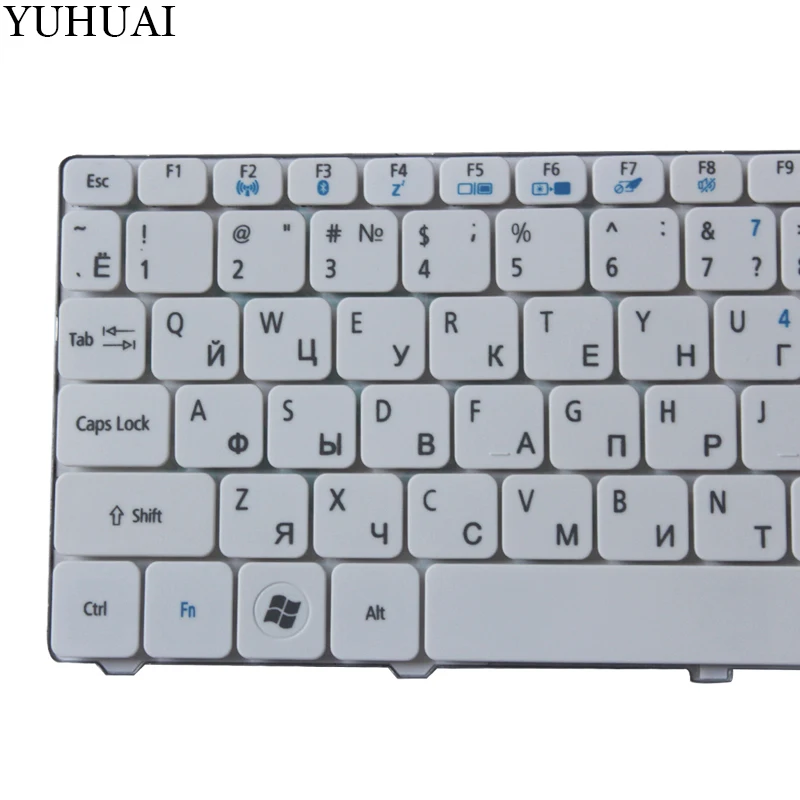 For Acer Aspire One Happy 2 ZE-7 E100 AOE100 P0VE6 POVE6 ZE6 ZE7 N55C Laptop keyboard White Russian