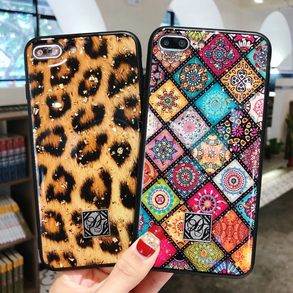 

Luxury Leopard Print Case For iphone XS Max XR X Bling Glitter Phone Case For iphone 7 8 6 6S Plus Cover Soft Silicone Case Capa