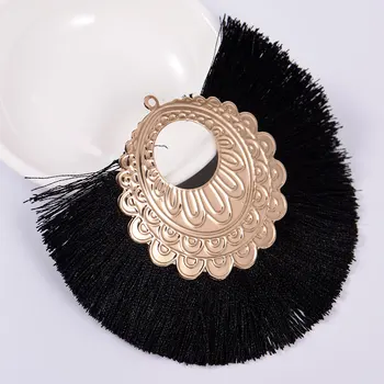 

Newest 7cm Long Multicolor sector Tassel Brush for tassel Earring Charm Pendant Satin Tassels Diy Jewelry Making Findings