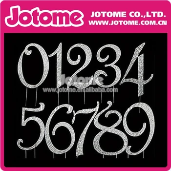 

Wholesale Number Sparking Silver Crystal Rhinestone Cake Topper for Wedding / Birthday